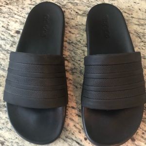 Black Addidas slides- size 10